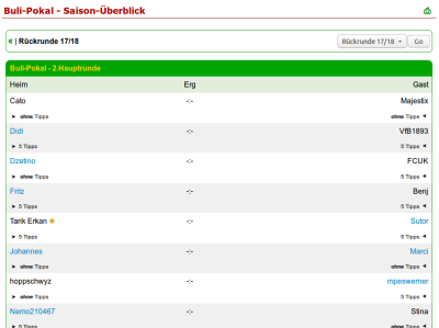 Pokaltipps noch in zweiter Zeile